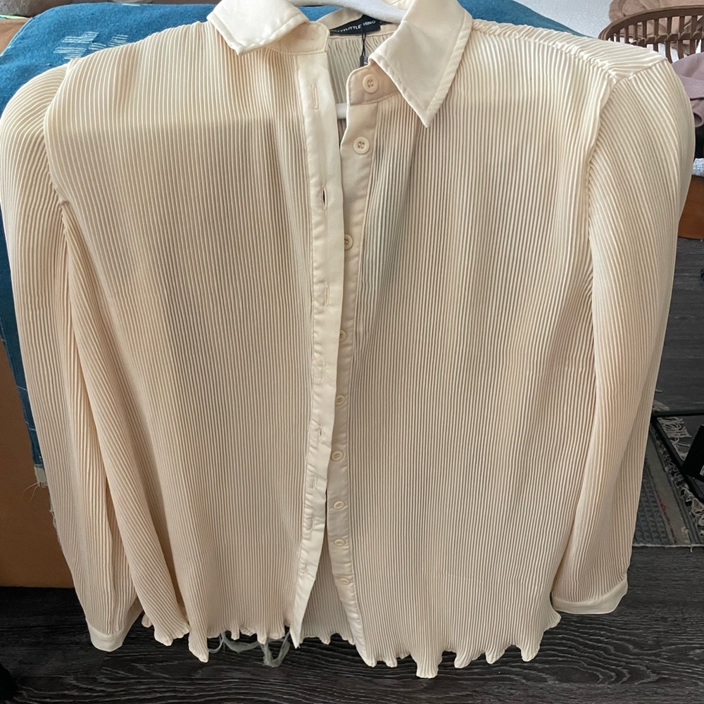 Plisse button up (sheer) top